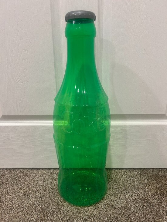 Coke Other - Neon Green Coke Bottle Money Bank 23" Tall